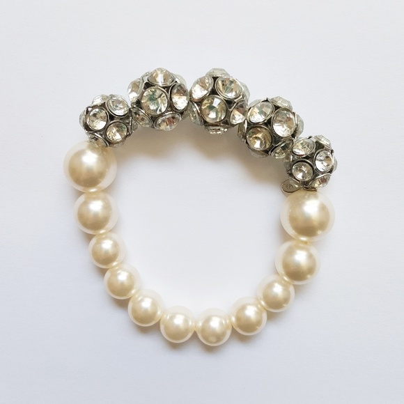 Pearl & Rhinestone Beaded Bracelet NIB - Picture 4 of 8